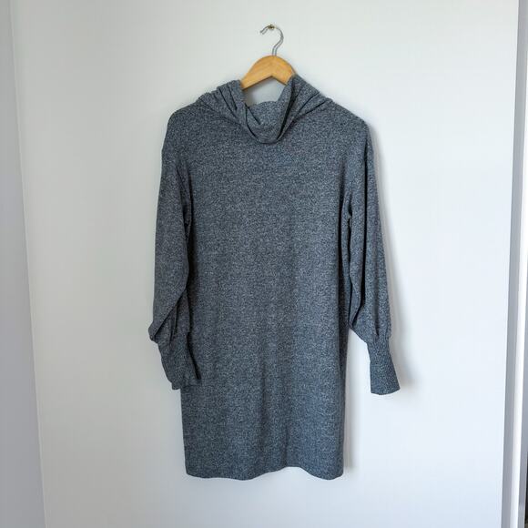 Anthropologie Maeve Cowl Neck Knit Long Pullover Sweater Top Heather Grey - Picture 3 of 10